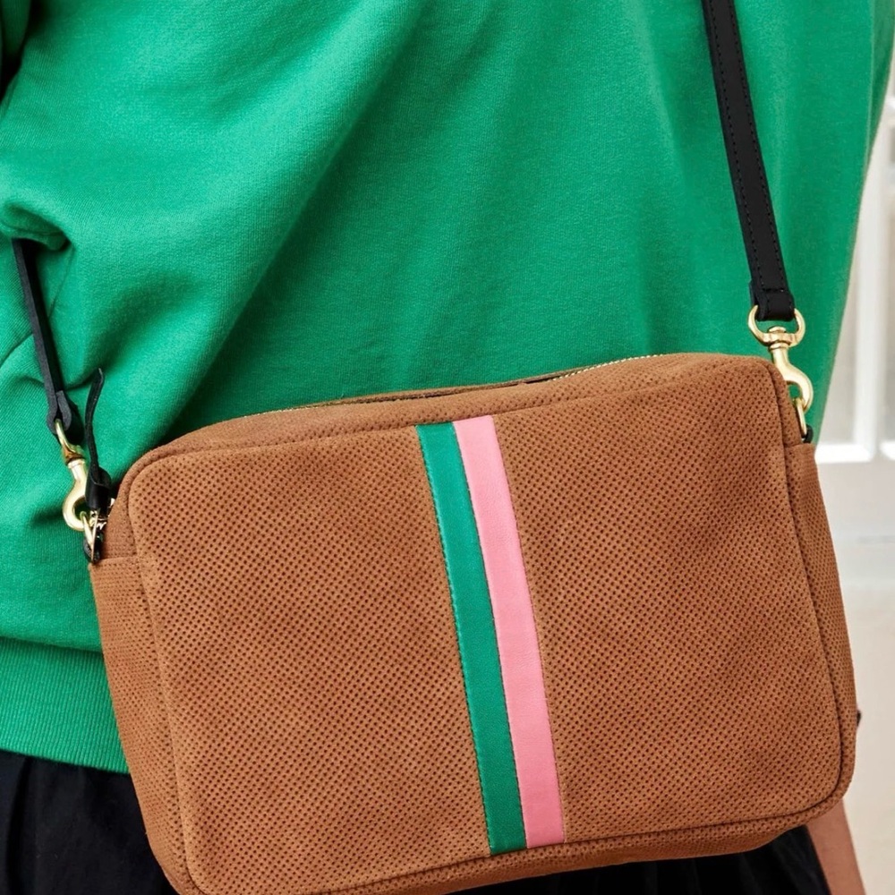 Clare V. Marisol in Cognac Perf Suede